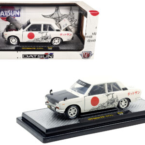 1970 Datsun 510 Light Gray with Japanese Graphics Limited Edition to 4050 pieces Worldwide 1/24 Diecast Model Car by M2 Machines
