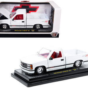1993 Chevrolet C1500 SS 454 Pickup Truck White with Red Interior Limited Edition to 9600 pieces Worldwide 1/24 Diecast Model Car by M2 Machines