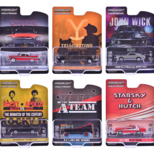 "Hollywood Greatest Hits" (2024) Set of 6 pieces 1/64 Diecast Model Cars by Greenlight