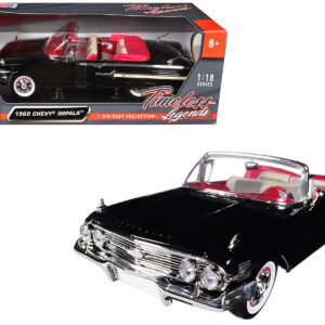 1960 Chevrolet Impala Convertible Black 1/18 Diecast Car Model by Motormax