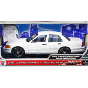 2001 Ford Crown Victoria Police Car Unmarked White "Custom Builder's Kit" Series 1/18 Diecast Model Car by Motormax