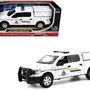 2019 Ford F-150 Lariat Crew Cab Pickup Truck with Camper Box "Royal Canadian Mounted Police" White "Law Enforcement and Public Service" Series 1/27 Diecast Model Car by Motormax