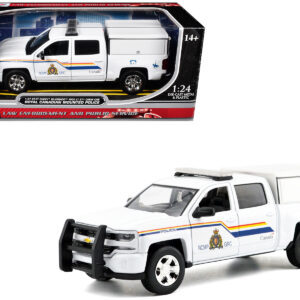 2017 Chevrolet Silverado 1500 LT Z71 Crew Cab Pickup Truck with Camper Box "Royal Canadian Mounted Police" White "Law Enforcement and Public Service" Series 1/27 Diecast Model Car by Motormax