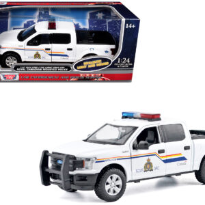 2019 Ford F-150 Lariat Crew Cab Pickup Truck "Royal Canadian Mounted Police" White with Flashing Light Bar and Front and Rear Lights and Sounds "Law Enforcement and Public Service" Series 1/27 Diecast Model Car by Motormax