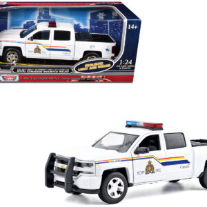 2017 Chevrolet Silverado 1500 LT Z71 Crew Cab Pickup Truck "Royal Canadian Mounted Police" White with Flashing Light Bar and Front and Rear Lights and Sounds "Law Enforcement and Public Service" Series 1/27 Diecast Model Car by Motormax