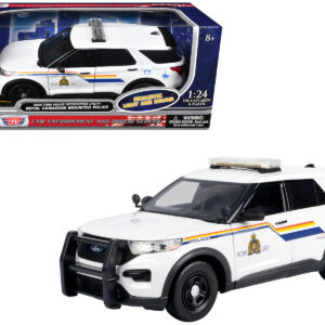 2022 Ford Police Interceptor Utility White "Royal Canadian Mounted Police (RCMP)" with Flashing Light Bar and Front and Rear Lights and Sounds 1/24 Diecast Model Car by Motormax