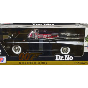 1957 Chevrolet Bel Air Convertible Black James Bond 007 "Dr. No" (1962) Movie 1/18 Diecast Model Car by Motormax