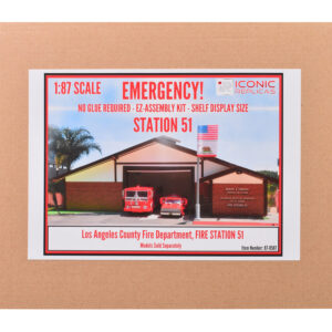 Fire Station 51 LACoFD (Los Angeles County Fire Department) Diorama EZ Assembly Kit "Emergency!" (1972-1977) TV Series 1/87 (HO) Model by Iconic Replicas