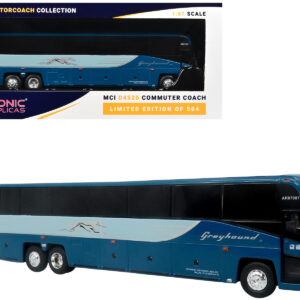 MCI D4520 Commuter Coach Bus "Greyhound Lines" Blue with Light Blue Stripes "The Bus & Motorcoach Collection" Limited Edition to 504 pieces Worldwide 1/87 (HO) Scale Diecast Model by Iconic Replicas