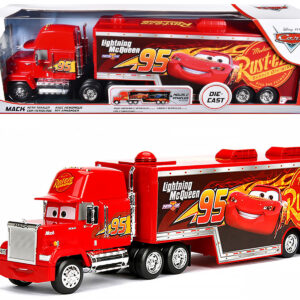 Mack Tractor Truck with Hauler Red "Disney & Pixar Cars" Movie "Hollywood Rides" Series Diecast Model Car by Jada