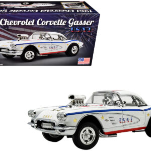 1961 Chevrolet Corvette Grand Sport Gasser "USA-1" White with Blue and Red Stripes Limited Edition to 362 pieces Worldwide 1/18 Diecast Model Car by ACME