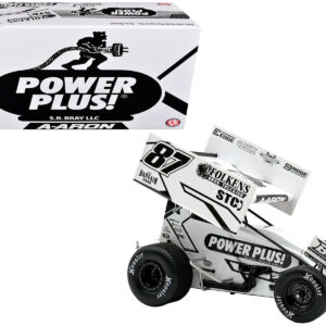 Winged Sprint Car #87 Aaron Reutzel "Power Plus" White (2026) 1/18 Diecast Model Car by ACME