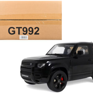 2021 Land Rover Defender 90 P400 X-Dynamic HSE Black Metallic 1/18 Model Car by GT Spirit