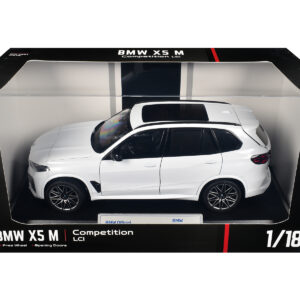 BMW X5 M Competition LCI White Metallic with Moonroof 1/18 Diecast Model Car by Heimanba