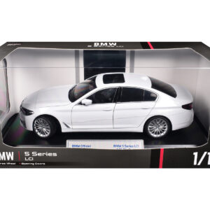 BMW 5 Series LCI White Metallic with Moonroof 1/18 Diecast Model Car by Heimanba