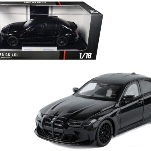 BMW M3 CS LCI Black Metallic with Matt Black Top 1/18 Diecast Model Car by Heimanba