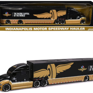 Indianapolis Motor Speedway Hauler Black and Gold 1/64 Diecast Model Car by IXO Models
