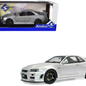 1999 Nissan Skyline GT-R (R34) Z-Tune RHD (Right Hand Drive) Silver Metallic 1/18 Diecast Model Car by Solido