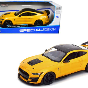 2020 Ford Mustang Shelby GT500 Yellow with Black Top "Special Edition" 1/18 Diecast Model Car by Maisto