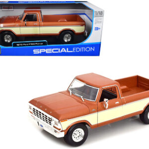 1979 Ford F-150 Ranger Pickup Truck Brown Metallic and Cream "Special Edition" 1/18 Diecast Model Car by Maisto